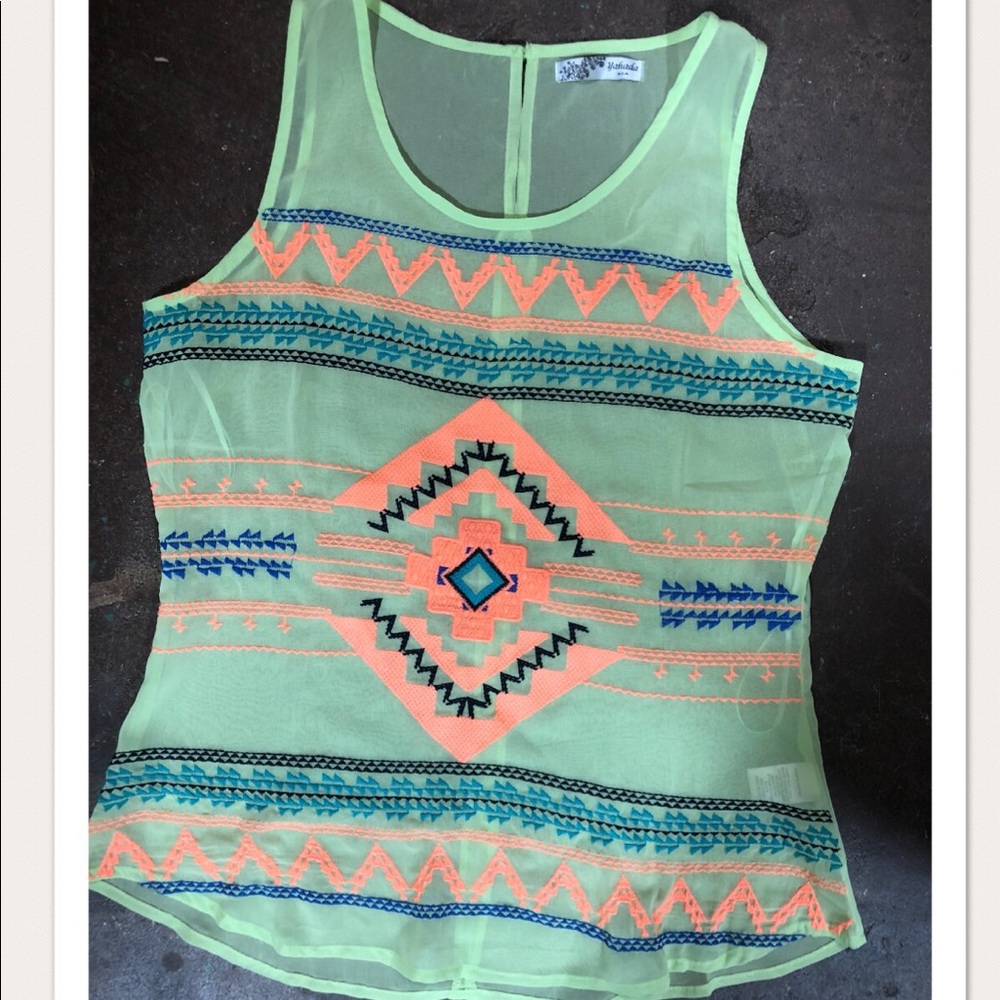 Sheer Colorful Tank